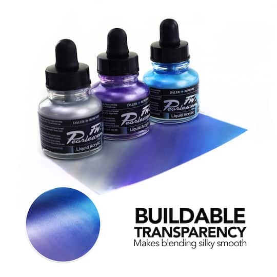 Daler-Rowney® FW Acrylic Ink Pearlescent Set with Empty Marker